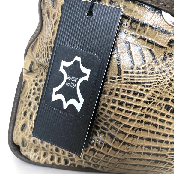 M.C. Marc Chantal Snakeskin Design Olive bag NWT - Picture 2 of 13